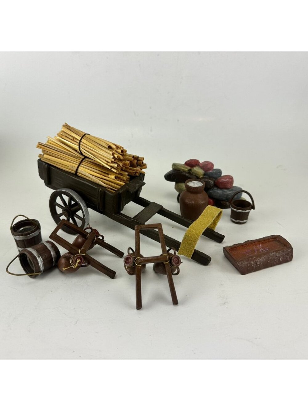Fontenini Depose Italy Mixed Lot Cart Jugs Trough Wall Buckets Nativity Figurine